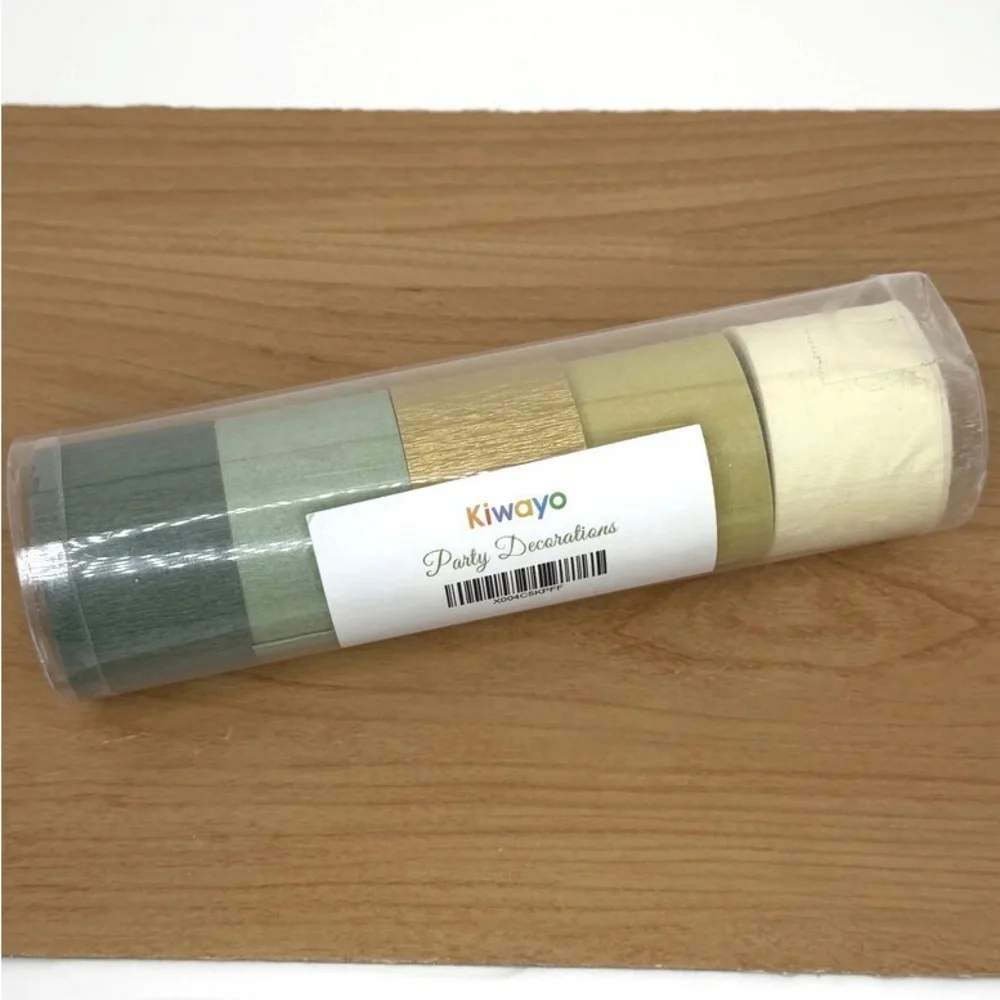 Kiwayo Green Gold Crepe Party Streamers
